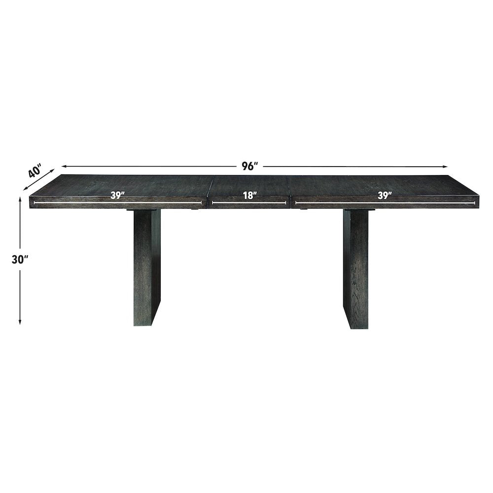 Evan 5-Piece 78-96 Inch w/18-inch leaf Table, 5 White Chairs