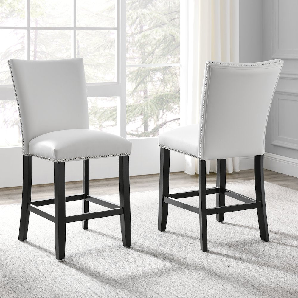 Camila White PU Counter Chair