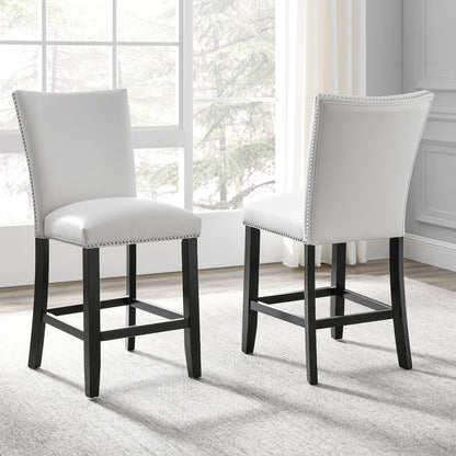 Camila White PU Counter Chair