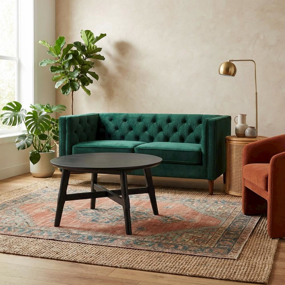 Modern Black Coffee Table with Wooden Finish and Sturdy Design