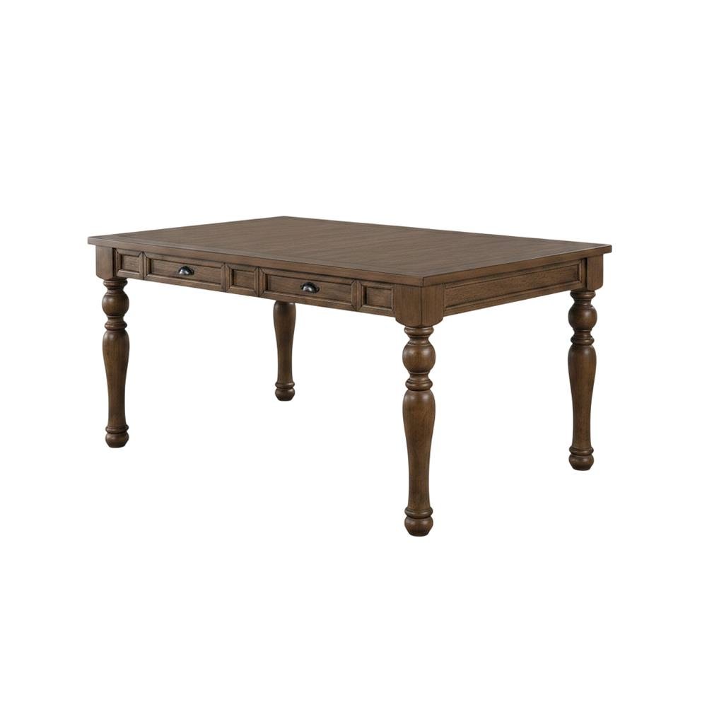 Wood Dining Table Set for 6 with Upholstered Chairs, Kitchen Table Set, Brown