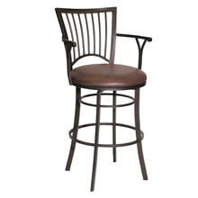 Stylish Swivel Barstool with Coach/Gunmetal Finish and Steel Frame