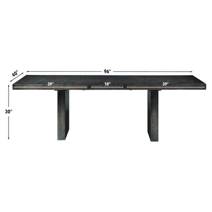 Evan 78-96-inch Dining Table w/18-inch Leaf, 4 Eggshell Chairs, Bench