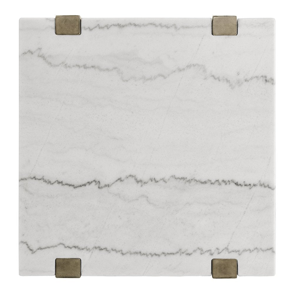 Perth White Marble Top End Table