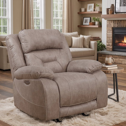 Power Glider Recliner – Plush Upholstery, Lay Flat Comfort, USB Charging