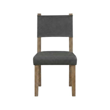 Rubberwood Dining Side Chair with Faux Leather Seat, Brown