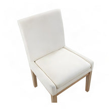 Rubberwood-Frame Polyester Upholstered Modern Farmhouse Accent Side Chair, White