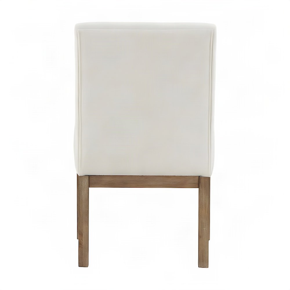 Rubberwood-Frame Polyester Upholstered Modern Farmhouse Accent Side Chair, White