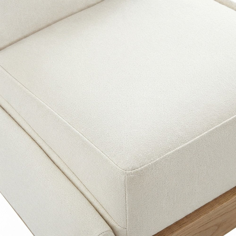 Rubberwood-Frame Polyester Upholstered Modern Farmhouse Accent Side Chair, White