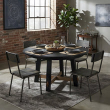 Rubberwood and MDF Round Dining Table, Pedestal Kitchen Table, Black