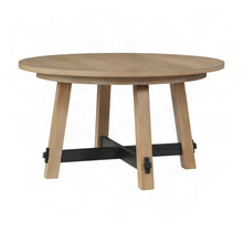 Rubberwood and MDF Round Dining Table, Pedestal Kitchen Table, Brown