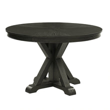 Rylie Dining Table & 4 Captains Chairs, Black Finish with Sand Vegan Leather