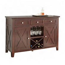 Hardwood Solid Wood Buffet Cabinet Sideboard with Glazed Finish