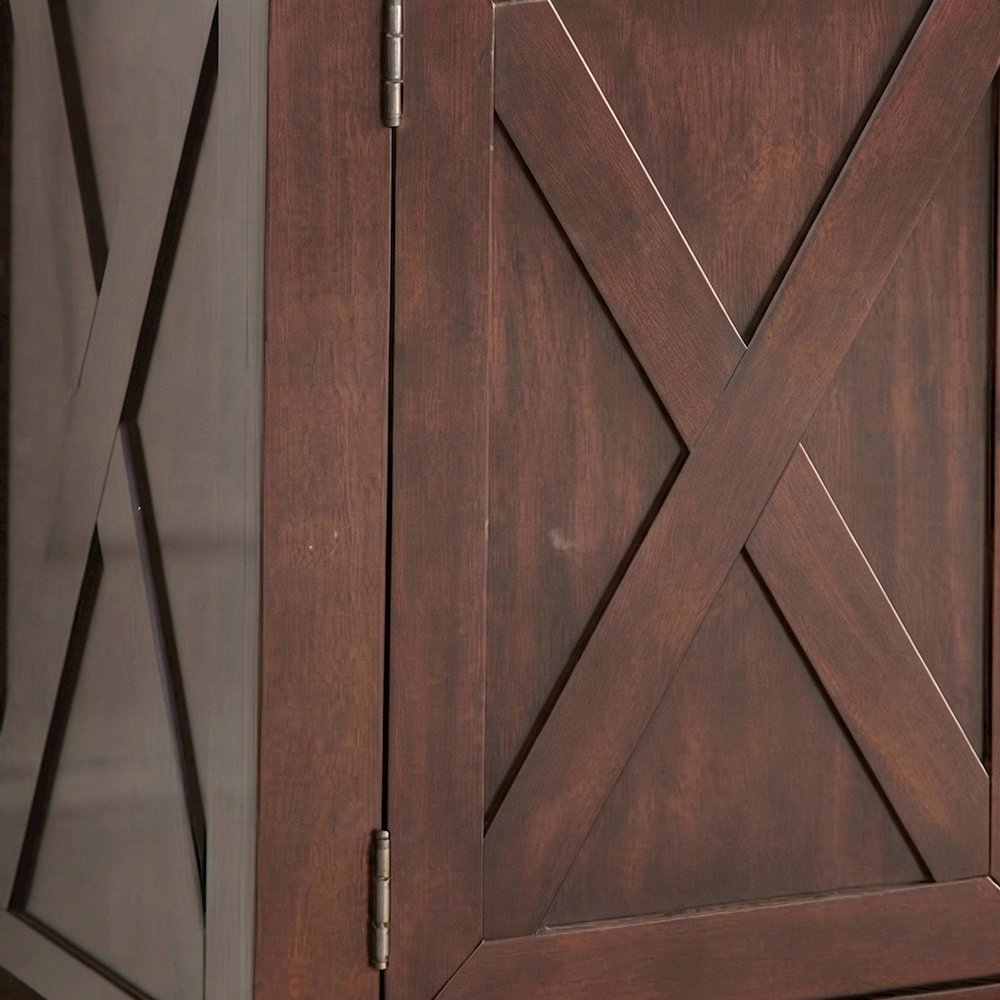 Hardwood Solid Wood Buffet Cabinet Sideboard with Glazed Finish