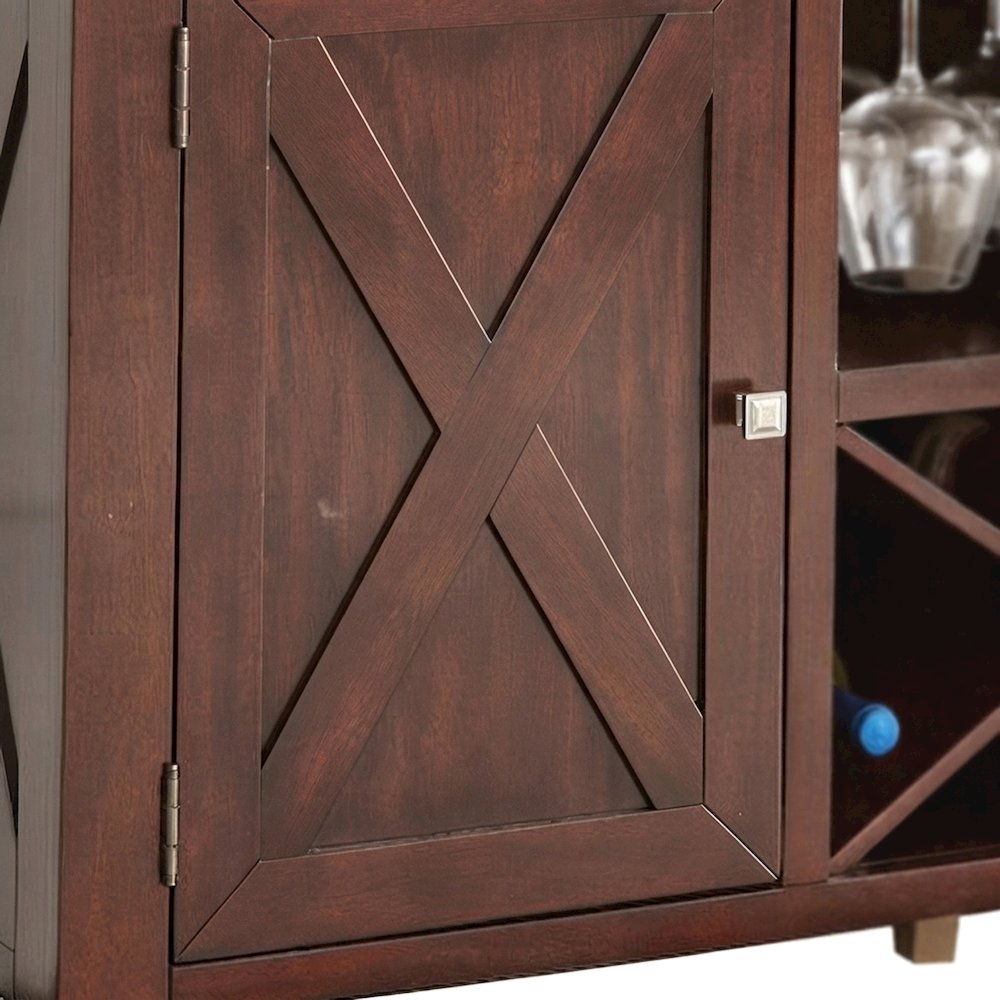 Hardwood Solid Wood Buffet Cabinet Sideboard with Glazed Finish
