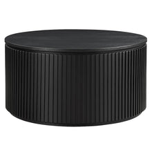 Colvin 36" Round Coffee Table with Casters, Black Finish
