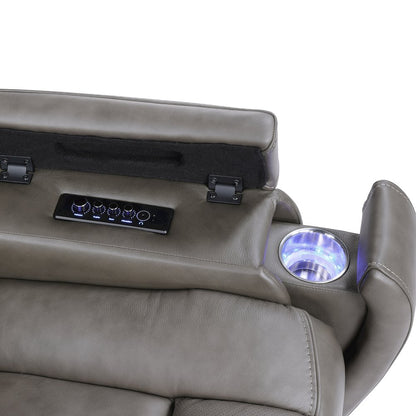 Daniel Triple Pwr Leather Theat Recliner