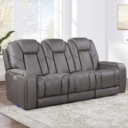 Daniel Triple Power Leather Theater Sofa