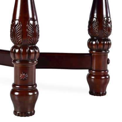 Poplar Extendable Rectangle Dining and Kitchen Table with Pedestal Base, Brown