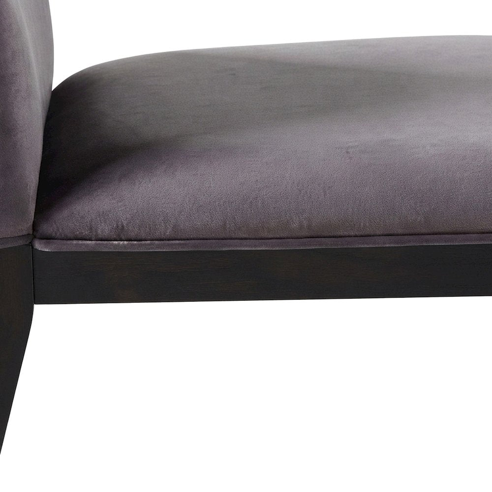 Polyester-Upholstered Dining Chair with Solid Rubberwood Legs, Gray