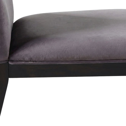 Polyester-Upholstered Dining Chair with Solid Rubberwood Legs, Gray