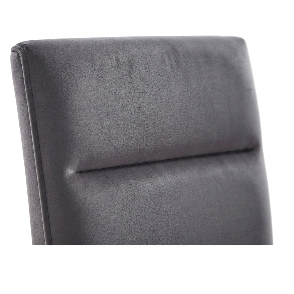 Polyester-Upholstered Dining Chair with Solid Rubberwood Legs, Gray