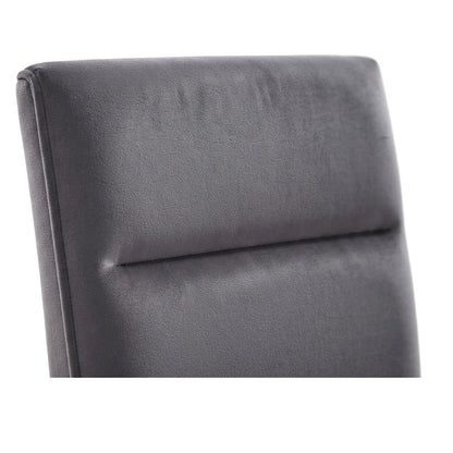 Polyester-Upholstered Dining Chair with Solid Rubberwood Legs, Gray