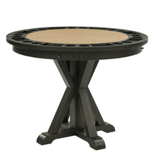 Rylie Counter Table with Game Top, Black Finish with Sand Vegan Leather