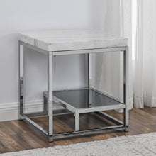 Aston White Marble Top End Table