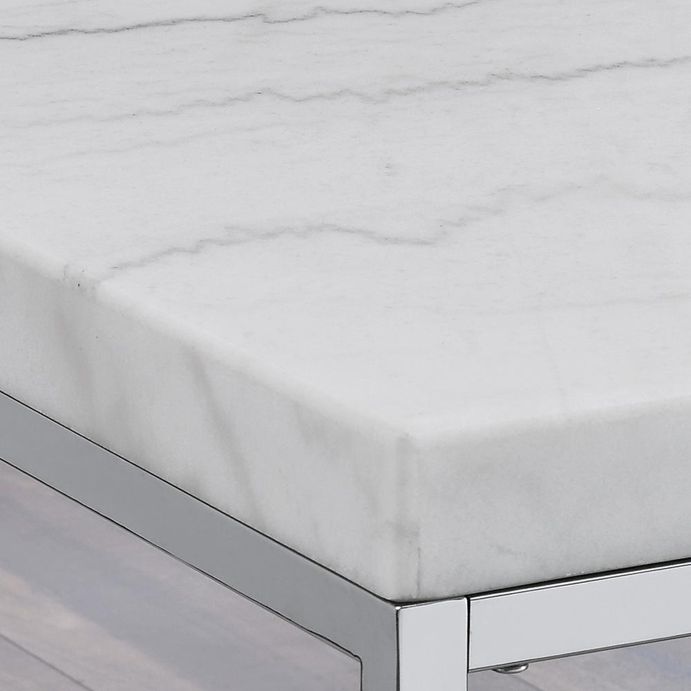 Aston White Marble Top End Table