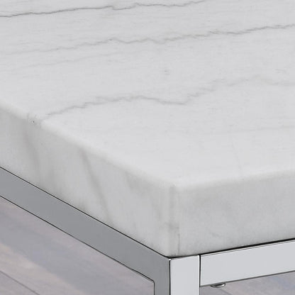 Aston White Marble Top End Table