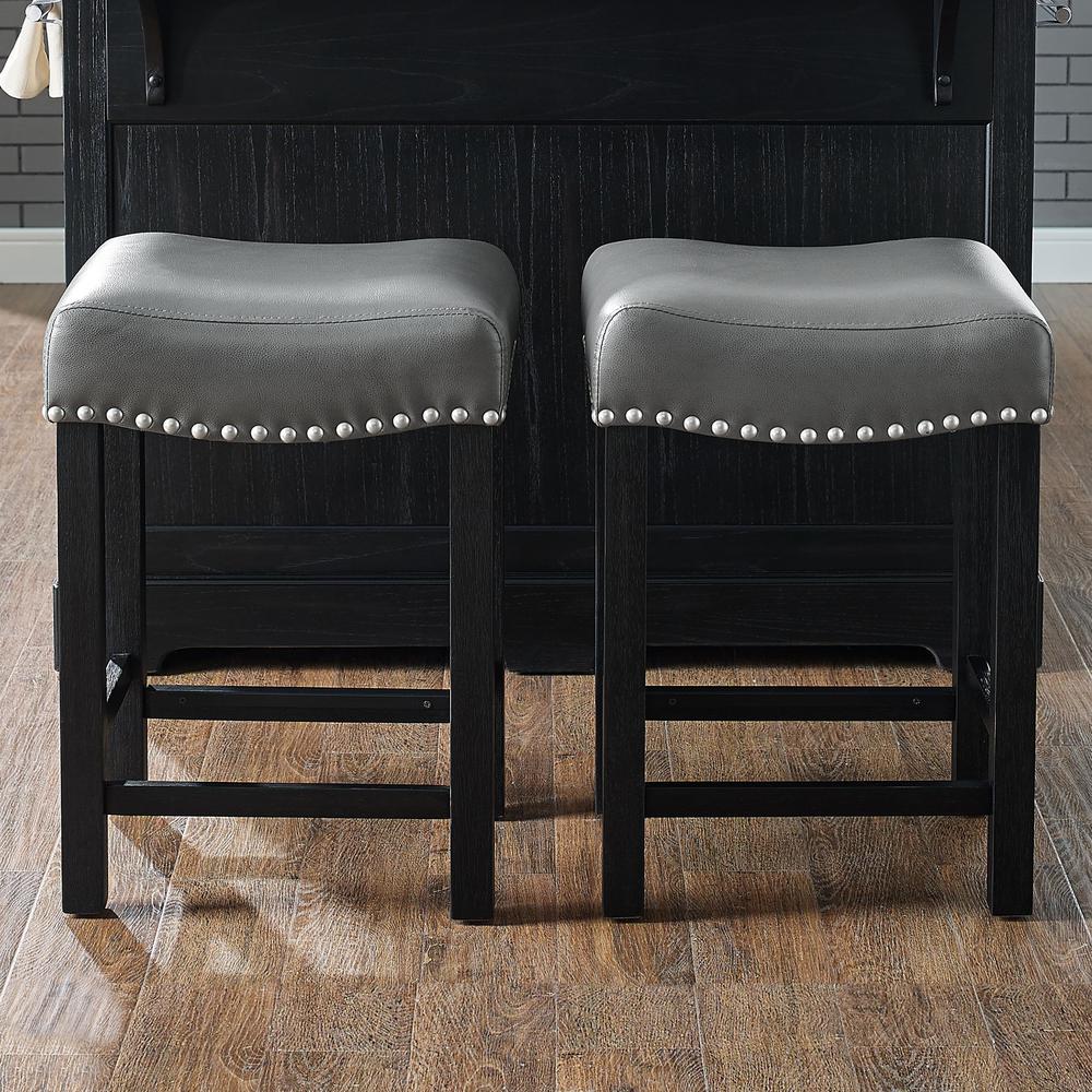Aspen 24" Vegan Leather Grey Counter Stool