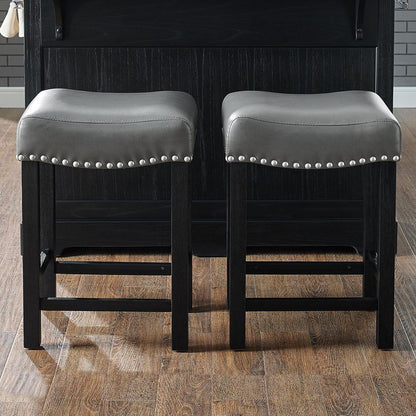 Aspen 24" Vegan Leather Grey Counter Stool