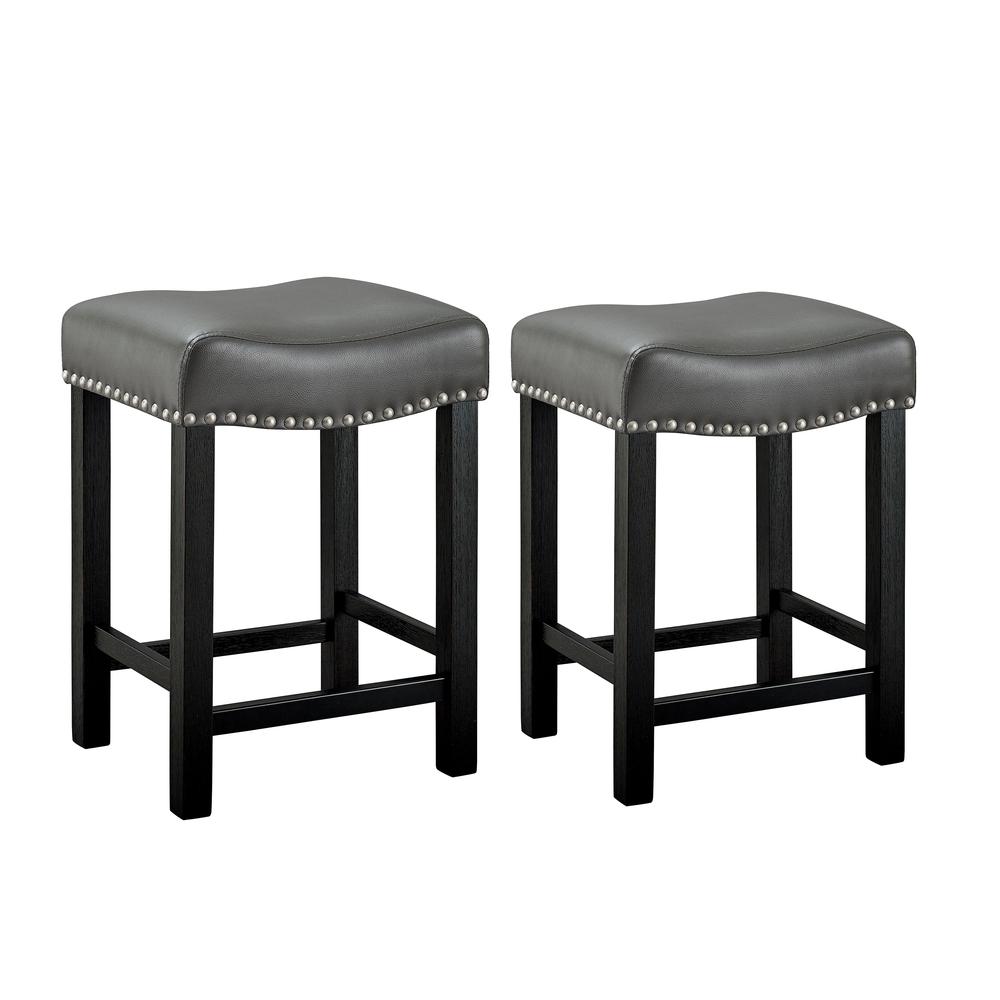 Aspen 24" Vegan Leather Grey Counter Stool