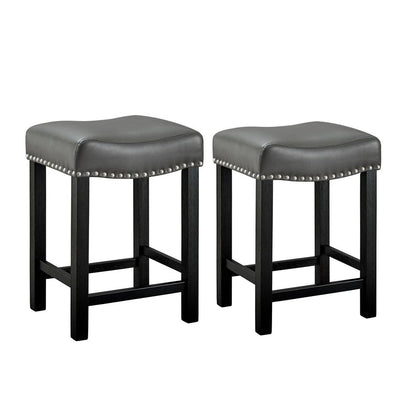 Aspen 24" Vegan Leather Grey Counter Stool