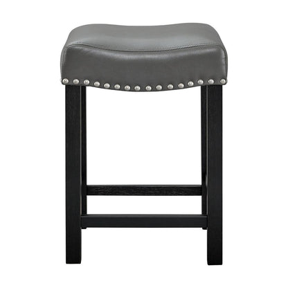 Aspen 24" Vegan Leather Grey Counter Stool