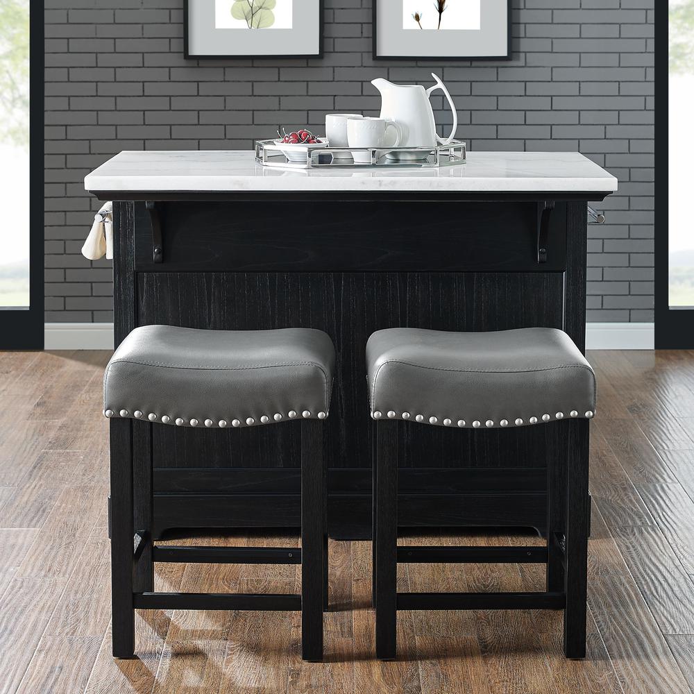 Aspen 24" Vegan Leather Grey Counter Stool