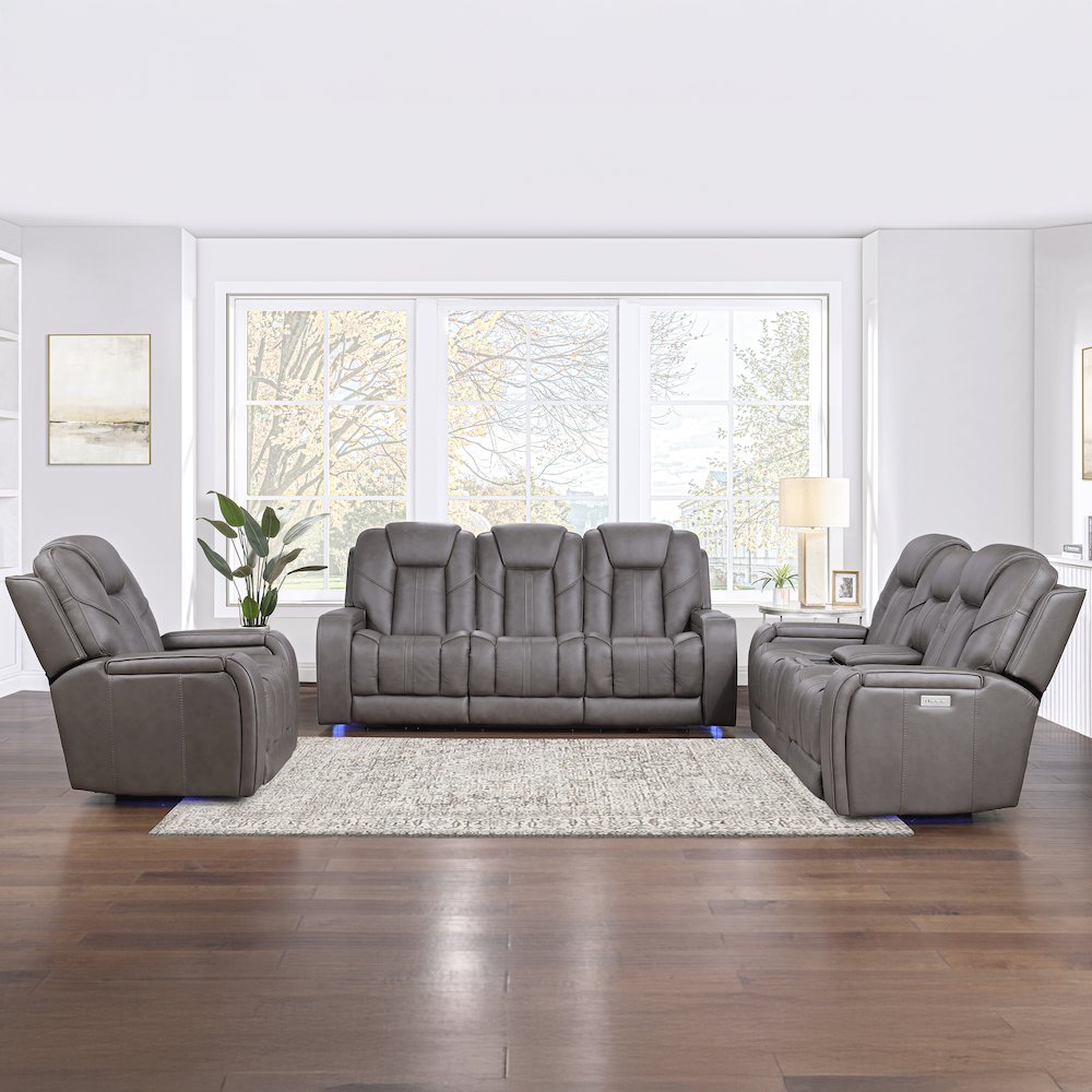 Daniel 3-Piece Triple-Power Leather Recl