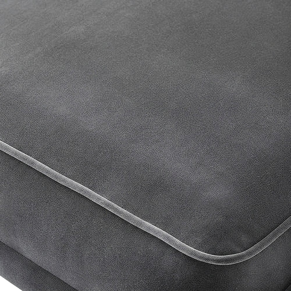Velvet-Upholstered Accent Chair with Iron Frame, Mid-Century Modern, Gray