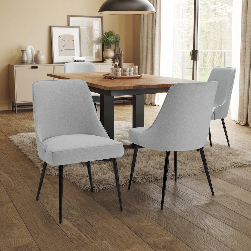 Gray Dining Chair Set of 2, Upholstered Table Chairs for Kitchen
