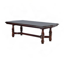 Poplar Extendable Rectangle Dining and Kitchen Table with Pedestal Base, Brown