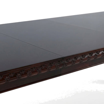Poplar Extendable Rectangle Dining and Kitchen Table with Pedestal Base, Brown