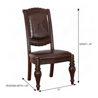 Upholstered Side Dining Chair with MDF Poplar Frame, Modern Style, Brown
