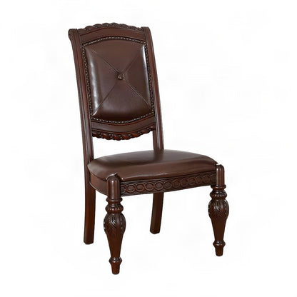 Upholstered Side Dining Chair with MDF Poplar Frame, Modern Style, Brown