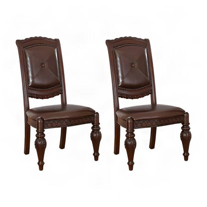 Upholstered Side Dining Chair with MDF Poplar Frame, Modern Style, Brown
