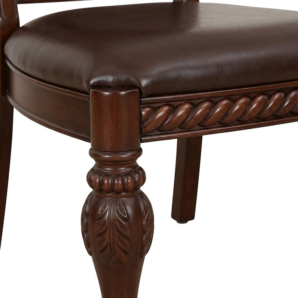 Upholstered Side Dining Chair with MDF Poplar Frame, Modern Style, Brown