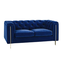 Charlene Blue Velvet Sofa Love 2PC