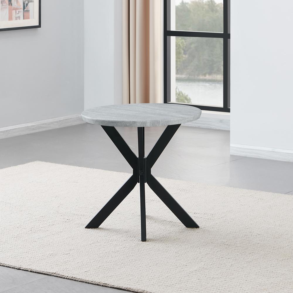 Keyla Faux-Marble Round End Table