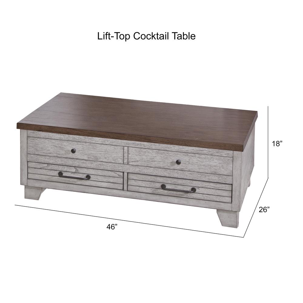 Bear Creek Lift Top Cocktail Table - Ivory