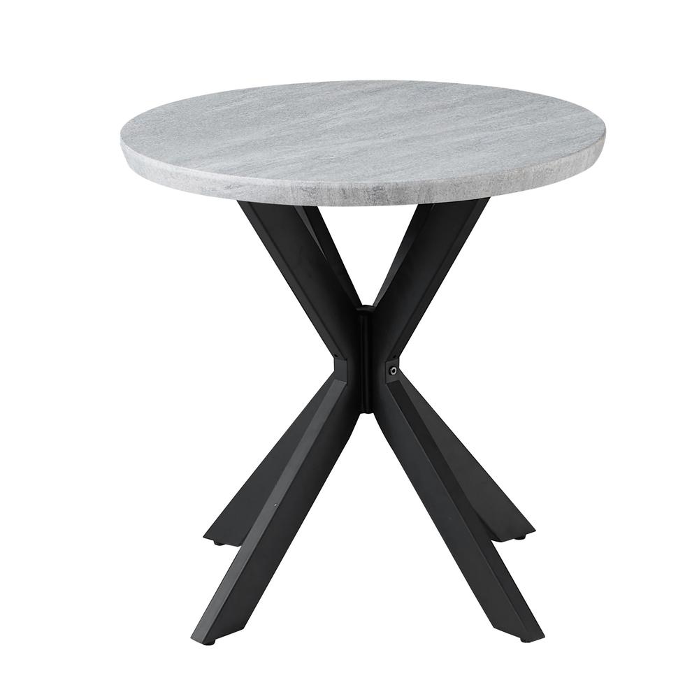 Keyla Faux-Marble Round End Table